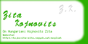 zita kojnovits business card